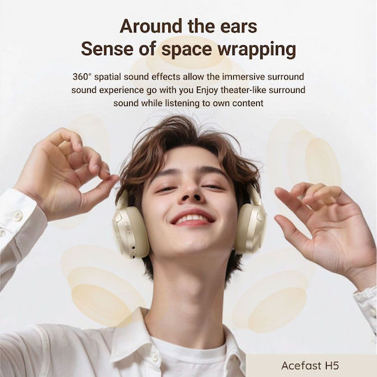 Acefast H5 Wireless / Wired Over Ear Headphones Milky White