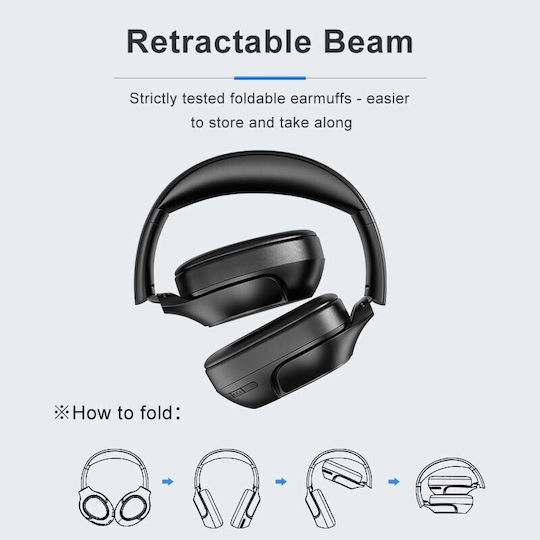 Awei A770BL Wireless / Wired Over Ear Headphones with 13 hours of Operation Black