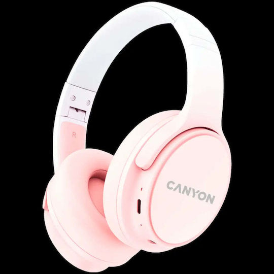 Canyon OnRiff 4 Ασύρματα / Ενσύρματα On Ear Ακουστικά με 50 ώρες Λειτουργίας Ροζ