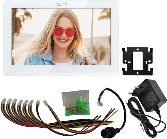 Smart Video Interfon Mentor Svk4102w 4 Fire Wi-Fi Card Pin Tuya App 10 Inch Ips Dvr Fhd 2mp Ip66 Alb