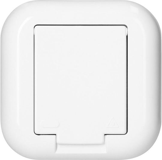 Abex White Fan Single Socket Grounding Splash-proof Pt-16fh