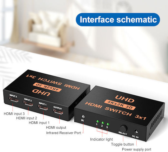 ATC Метален 3IN / 1OUT 4K x 2K HDMI Суич 02.001.0041