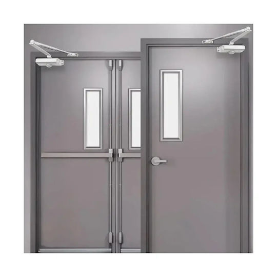 Universal Hydraulic Door Damper Mentor Acs041 2 Viteze Reglabile 40-65kg 600-900mm 300,000 Cicluri 150 Grade Argintiu