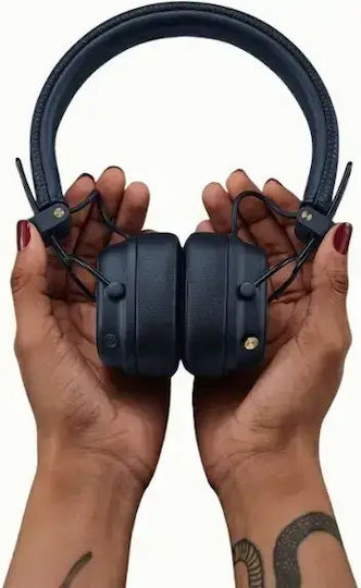 Marshall Major V Ασύρματα / Ενσύρματα On Ear Ακουστικά με 100 ώρες Λειτουργίας και Quick Charge Midnight Blue