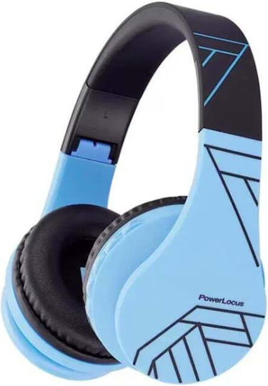 PowerLocus Wireless Wired Over Ear Headphones with Radio with 15 Hours Playing Time Blue & Black