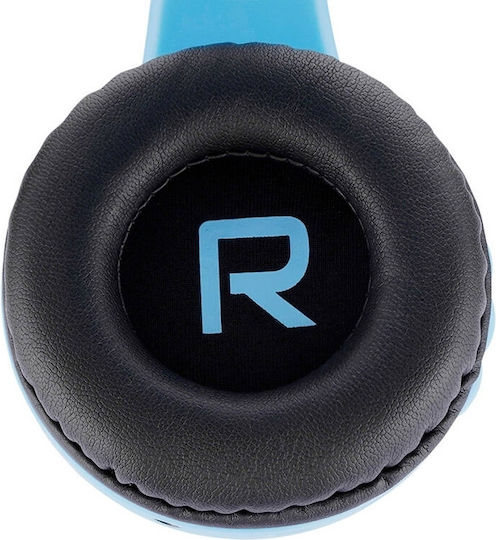 PowerLocus Wireless Wired Over Ear Headphones with Radio with 15 Hours Playing Time Blue & Black