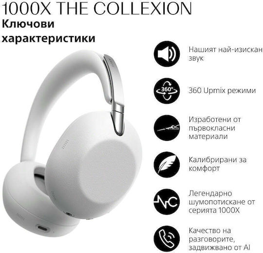 Sony 1000X The ColleXion Ασύρματα / Ενσύρματα Over Ear Ακουστικά και Quick Charge Platinum