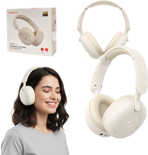 Havit H655BT Безжични / Жични On Ear Слушалки с 76 часа Работа Бежови