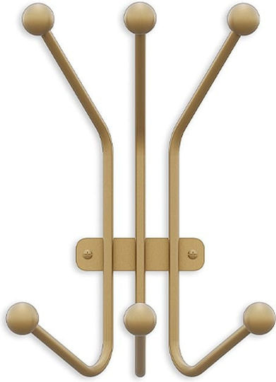 Megapap Wall Hanger Metal Gold 23x30x13cm