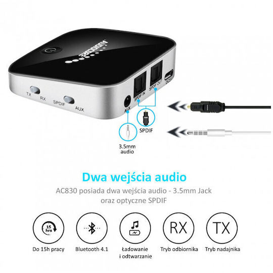 Audiocore v4.1 Bluetooth 4.1 Bluetooth-Empfänger / Sender mit Olivenerntestangen 3,5 mm Klinke / Optisch