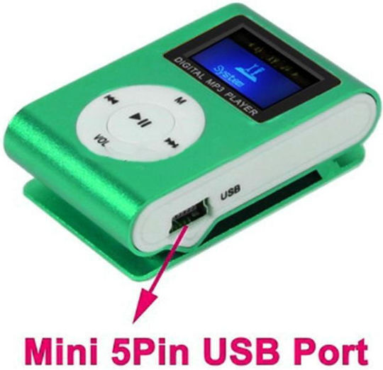 MP3-Spieler Mit LCD-Bildschirm 1.1 Zoll Grüne S-MP3-2016LG