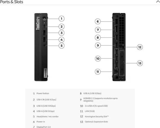 Lenovo ThinkCentre M75q G5 Tiny PC (Ryzen 7 Pro 8700GE/16GB DDR5/512GB SSD/W11 Pro)