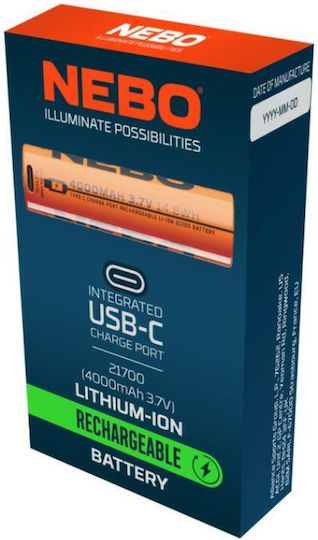 Nebo Wiederaufladbare Batterie 21700 Li-Ion 4000mAh 3.7V 1Stück