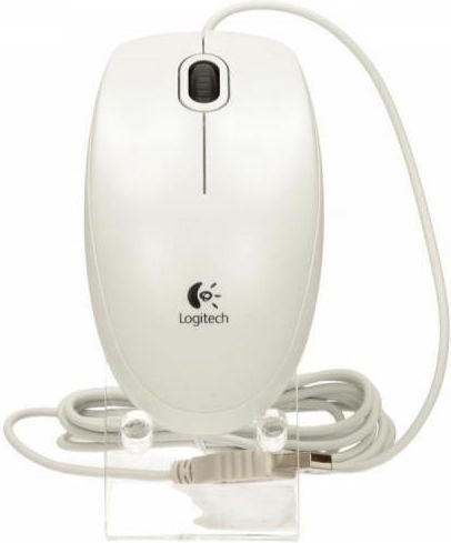 Logitech B100 С кабел Мишка Бял