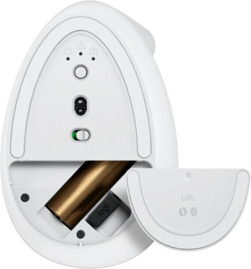 Logitech Lift Безжичен Ергономичен Vertical Мишка Бял