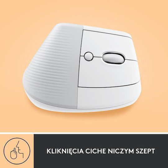 Logitech Lift Безжичен Ергономичен Vertical Мишка Бял