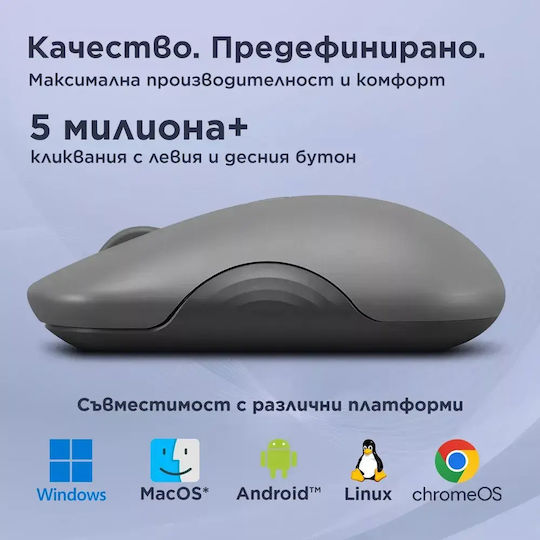 Lenovo 350 Ασύρματο Bluetooth Vertical Ποντίκι Γκρι