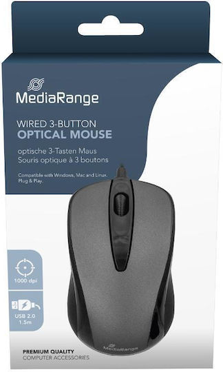 MediaRange MROS201 Ενσύρματο Ποντίκι Μαύρο