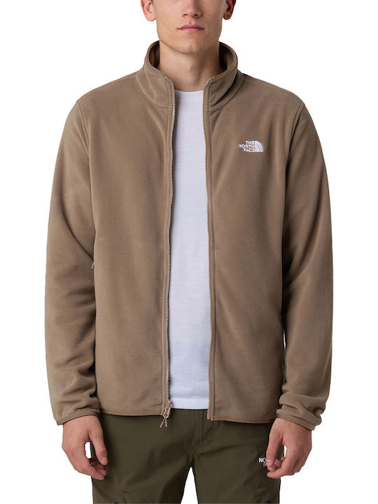 Glacier Men's Fleece Cardigan Mocha Brown