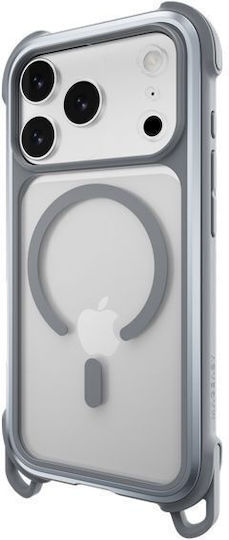Mageasy Odyssey M With Lanyard Back Cover Silicone with Strap Gray (iPhone 17 Pro)
