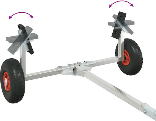 Vidaxl Adjustable Boat Trailer Pneumatic Tires Silver