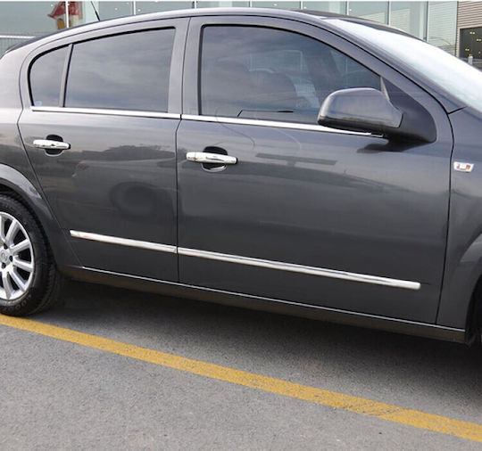 S-dizayn Protections for Car Doors Opel Astra H 4/5d/sw 04+ Door Protective Strip Plastic Chrome 8pcs 8pcs Silver