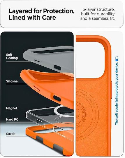 Θήκη Spigen Silicone Fit Mag Magsafe Iphone 17 Pro Max – Cosmic Orange Acs11378