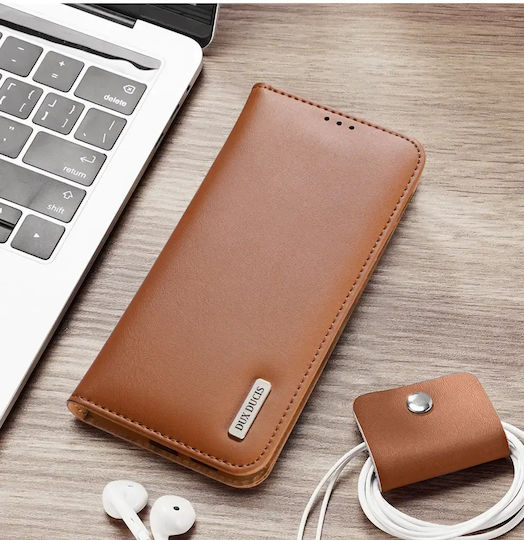Dux Ducis Hivo Book Кожен / Силиконов Кафяв (Galaxy S25 Edge)