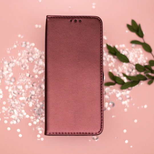 Smart Book Leather / Silicone Burgundy (Oppo Reno 14)