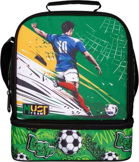 Must Team Schulische Isolierte Kinder Lunchtasche 7l Grüne Fußball 22x16x28cm