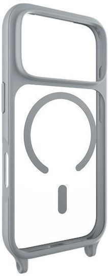 Mageasy Roar M With Lanyard Back Cover Σιλικόνης με Λουράκι Γκρι (iPhone 17 Pro)