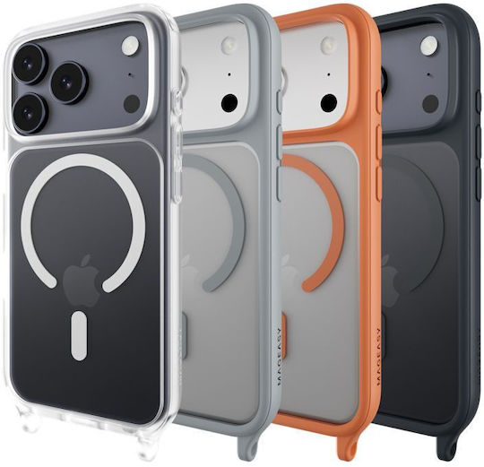 Mageasy Roar M With Lanyard Back Cover Σιλικόνης με Λουράκι Γκρι (iPhone 17 Pro)