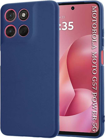 Back Cover Din Silicon Albastru Marin (Motorola Moto G57 Power, Motorola Moto G67 Power)