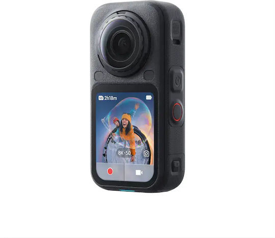 Insta360 X6 47GB Екшън камера 8K 360° Подводна Стандартно с Екран Сензорен 2.32" и Wi-Fi Черна