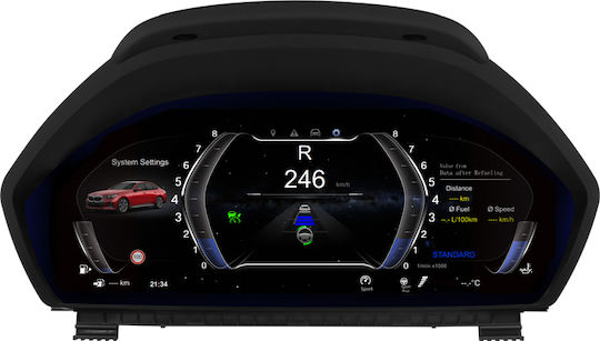 Carmedia Car Dashboard Speedometer Digital Instrument 12.3mm