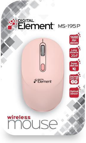 Element MS-195P Ασύρματο Bluetooth Ποντίκι Ροζ