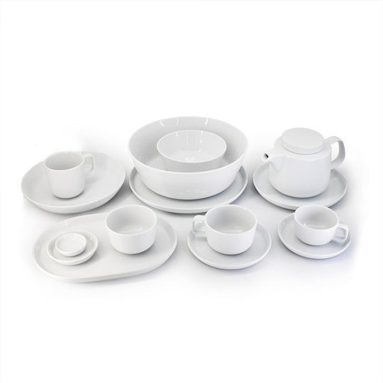 Duka Bol De Servire Pentru Cereale Rotund Din Porțelan Alb Cu Diametru 17 Cm