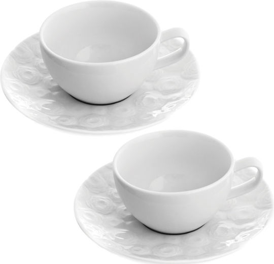 Duka Duka Cappuccino Tassen Aus Porzellan Weiß 200ml 8 Stück