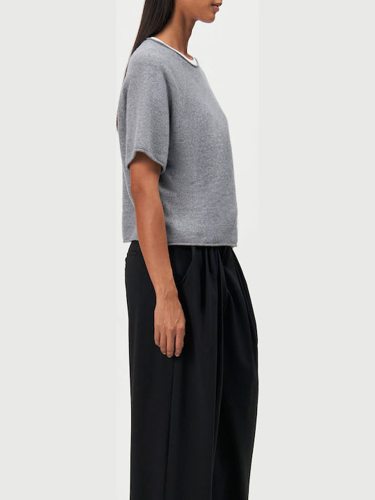 Damen Oversized T-Shirt Grau Melange