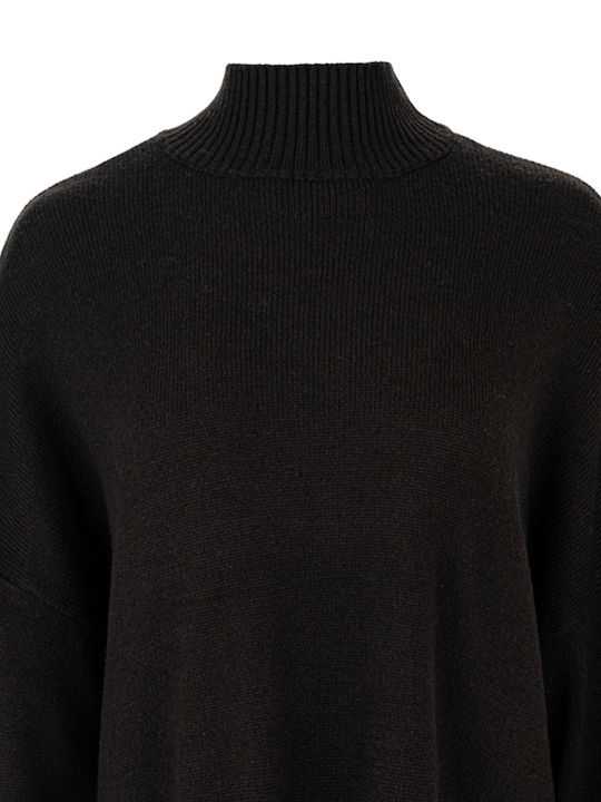 Damen Pullover Wolle Rollkragenpullover Braun