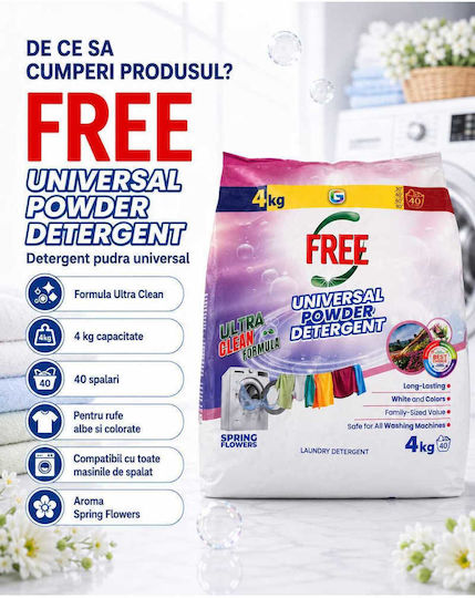 Detergent Profesional Pulbere pentru Rufe Albe și Colorate 4kg 40 Doze