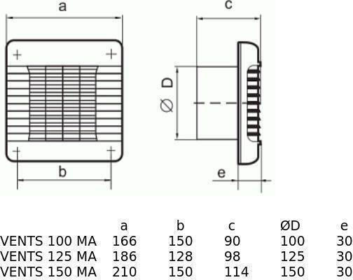 Vents 100 Wall Bathroom Ventilator White