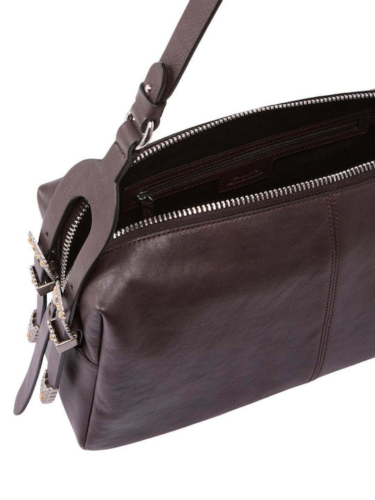 Classic Leather Women's Shoulder Bag Brown