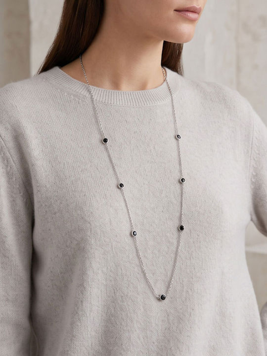 Touch Necklace Made of Black Steel