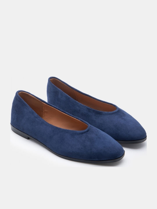 Damen Ballerinas Spitz zulaufend Marineblaue
