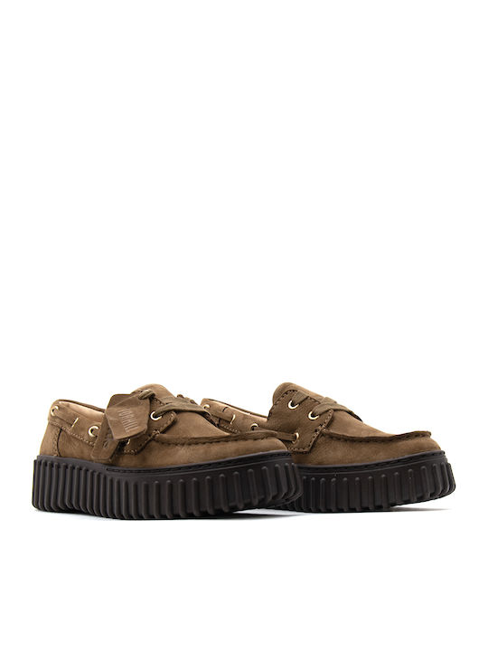 Torhill Leder Damen Bootsschuhe in Brauner Farbe