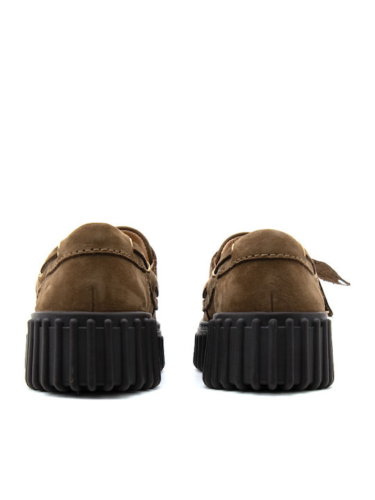 Torhill Leder Damen Bootsschuhe in Brauner Farbe
