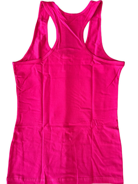Sleeveless Cotton Women's T-Shirts with Racer Back Fuchsia 3Pack