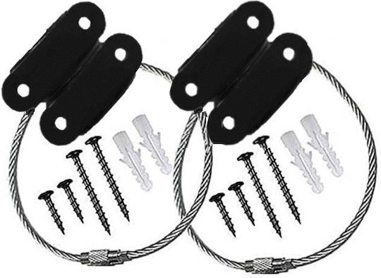 Protecție pentru televizor din metal de culoare neagră 11.5x19x2cm 2 buc