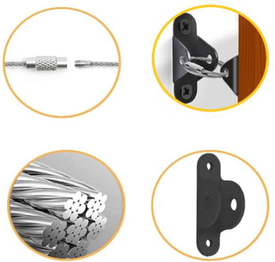 Protecție pentru televizor din metal de culoare neagră 11.5x19x2cm 2 buc
